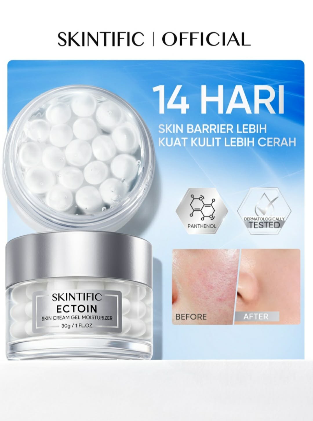 SKINTIFIC Ectoin Skin Cream Gel Moisturizer 30g