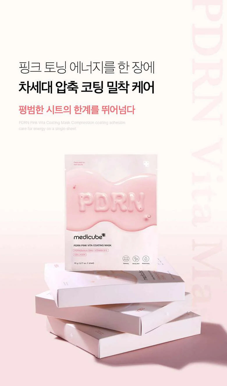 MEDICUBE PDRN PINK VITA COATING SHEET MASK, 22G