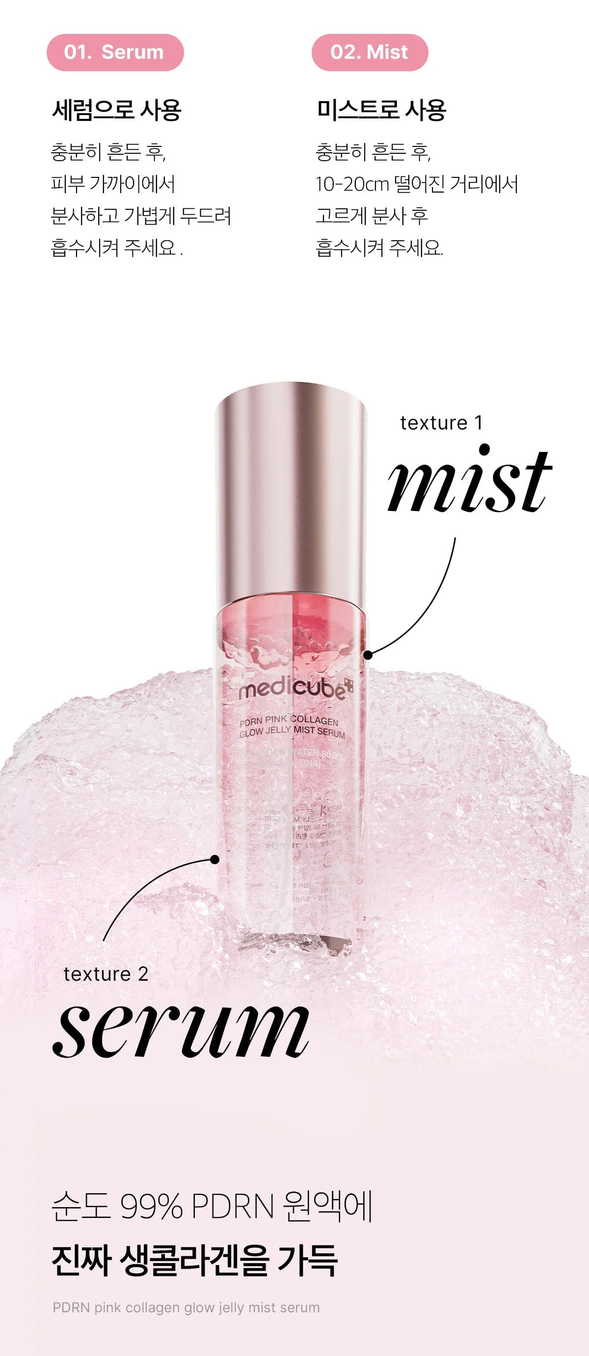 MEDICUBE PDRN PINK COLLAGEN GLOW JELLY MIST SERUM