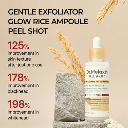 Dr. Melaxin Peel Shot PS Exfoliant Rice Ampoule 80ml