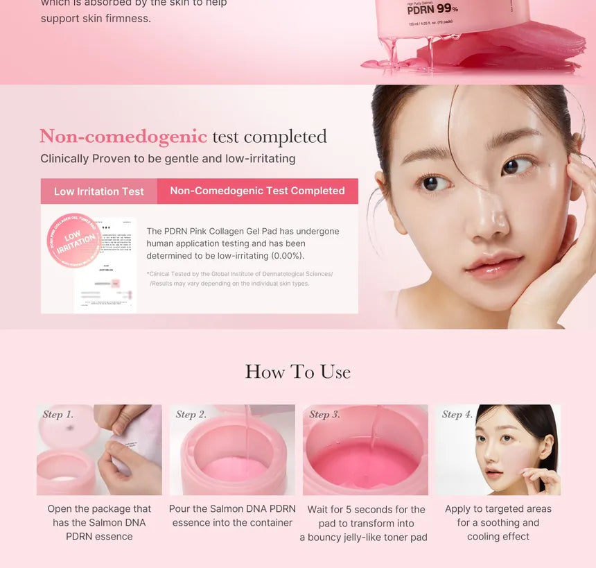 MEDICUBE – PDRN PINK COLLAGEN TONING GEL TONER PAD