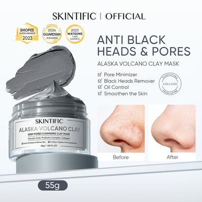 SKINTIFIC Alaska Volcano Clay Deep Pores Cleansing Clay Mask 55g