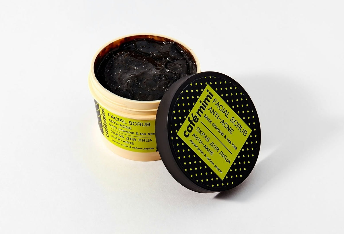 Café Mimi Facial Scrub Anti-Acne Black Charcoal & Tea Tree 110ml