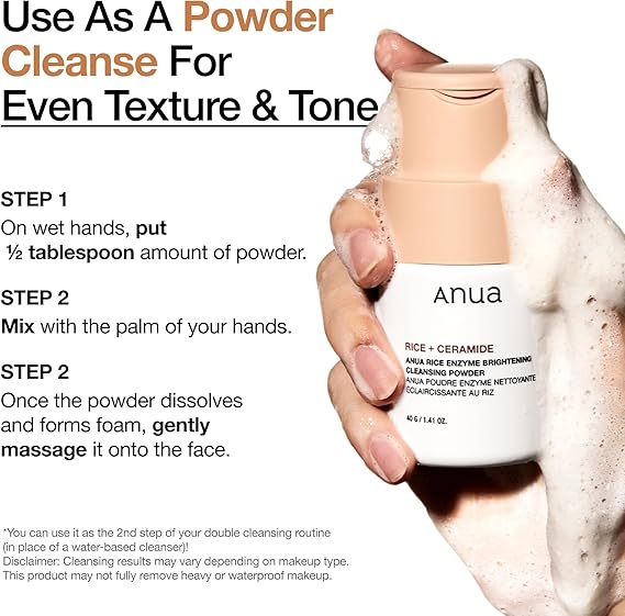 ANUA Rice Enzyme Brightening Cleansing Powder 40g