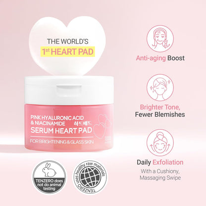TENZERO Pink Hyaluronic Acid Niacinamide Serum Heart Pad