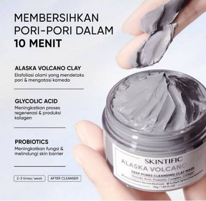 SKINTIFIC Alaska Volcano Clay Deep Pores Cleansing Clay Mask 55g