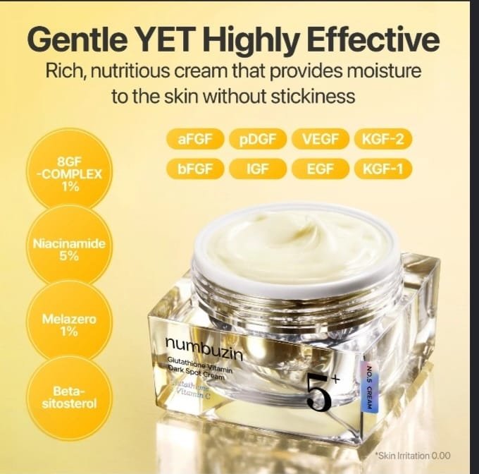 numbuzin No.5+ Glutathione Vitamin Dark Spot Cream