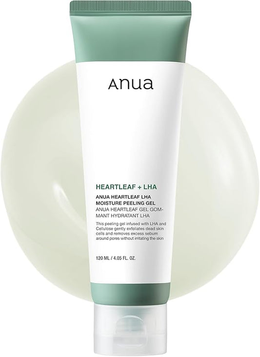 ANUA Heartleaf LHA Moisture Peeling Gel 120ml for gentle exfoliation, pore care, and smooth skin