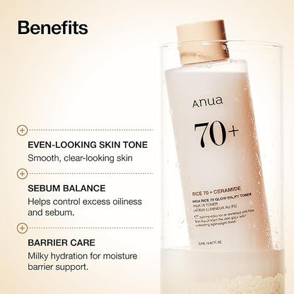 ANUA RICE 70 GLOW MILKY TONER 250ml