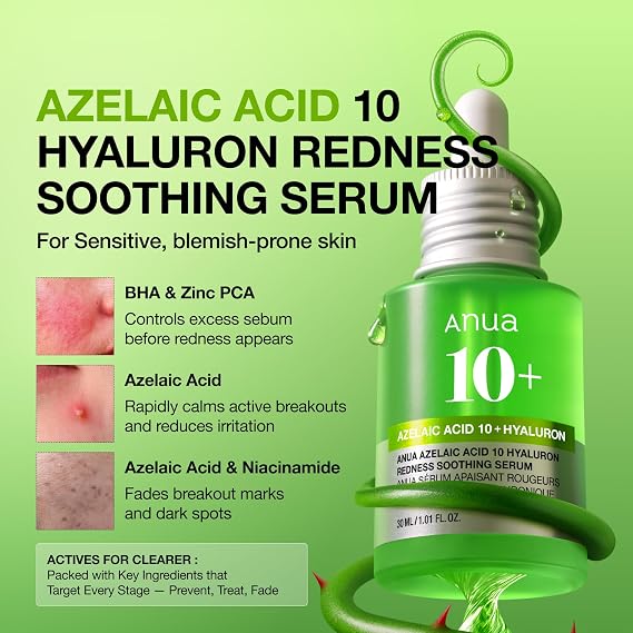 ANUA Azelaic Acid 10 Hyaluron Redness Soothing Serum