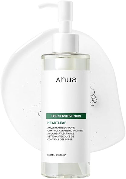 Anua Heartleaf Pore Cleansing Oil Mild for gentle makeup removal pore cleansing and sensitive skin