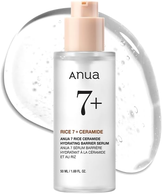 Anua 7 Rice Ceramide Hydrating Barrier Serum for hydration barrier repair and glowing skin