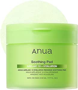 Anua Azelaic 10 Hyaluron Redness Soothing Pad for redness, hydration, and smoother skin texture