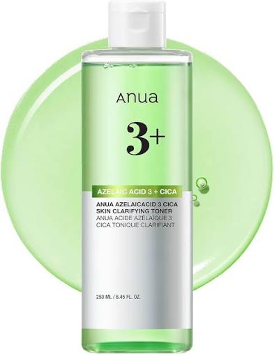 Anua Azelaic Acid 3 CICA Clarifying Toner for redness, blemishes, uneven texture, and sensitive skin.