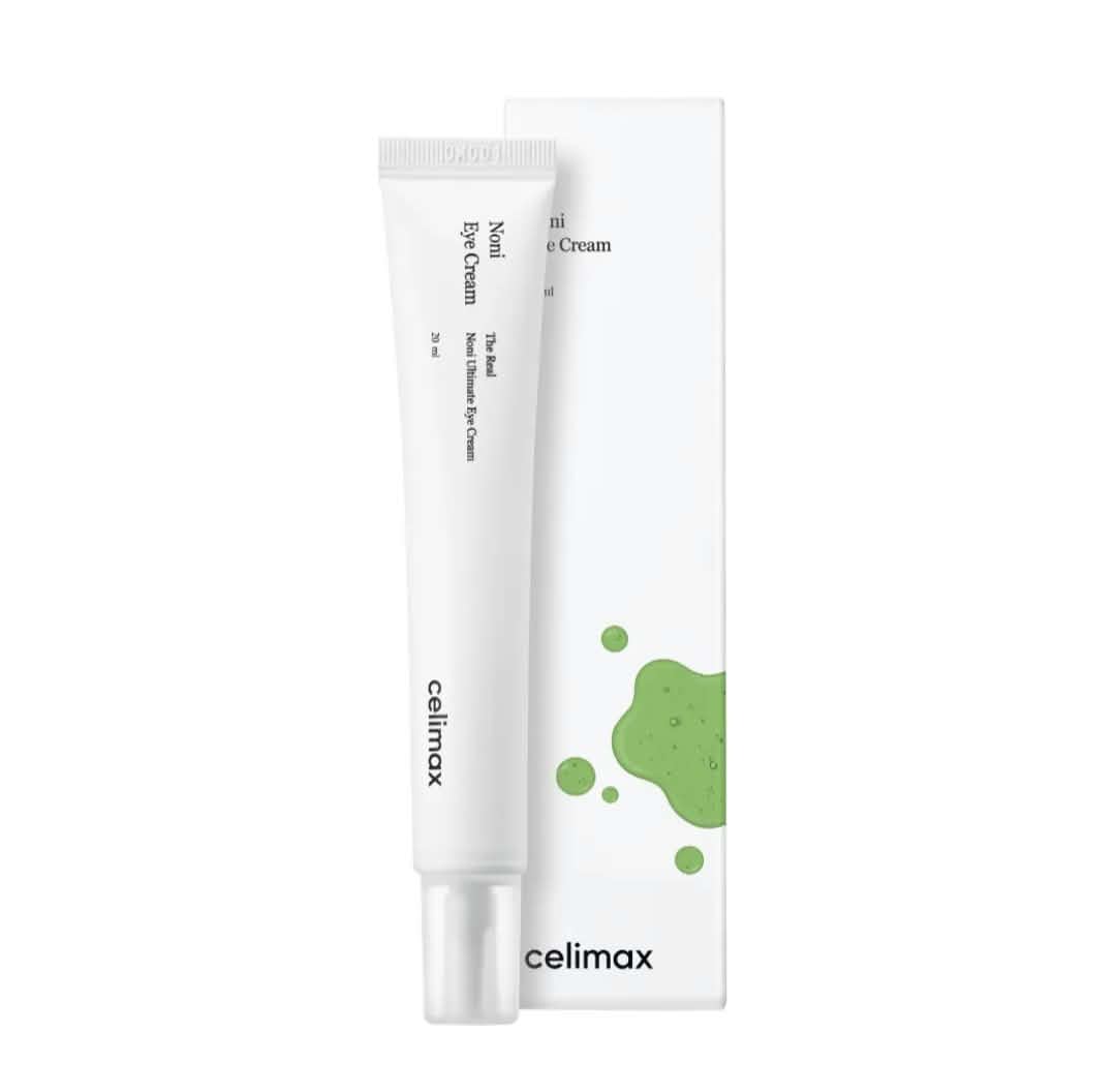 Celimax The Real Noni Ultimate Eye Cream 20ml in a White Tube with Green Packaging for Eye Area Hydration