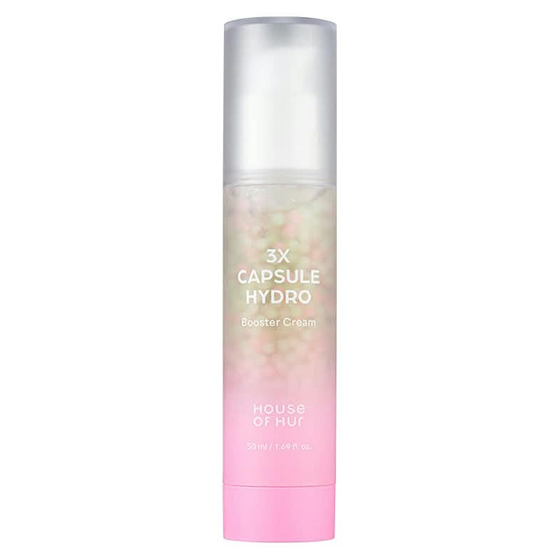 House of Hur 3X Capsule Hydro Booster Cream 50ml in a Pink Bottle with Moisture Capsules for Hydrated Skin