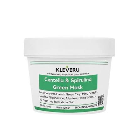 KLEVERU Centella & Spirulina Green Mask
KLEVERU Green Clay Mask
Centella Face Mask
Spirulina Clay Mask
Soothing Korean Face Mask