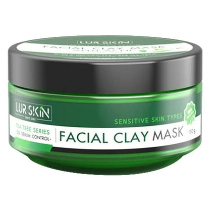 LUR SKIN Tea Tree Facial Clay Mask 150g for Pore Cleansing and Oil Control