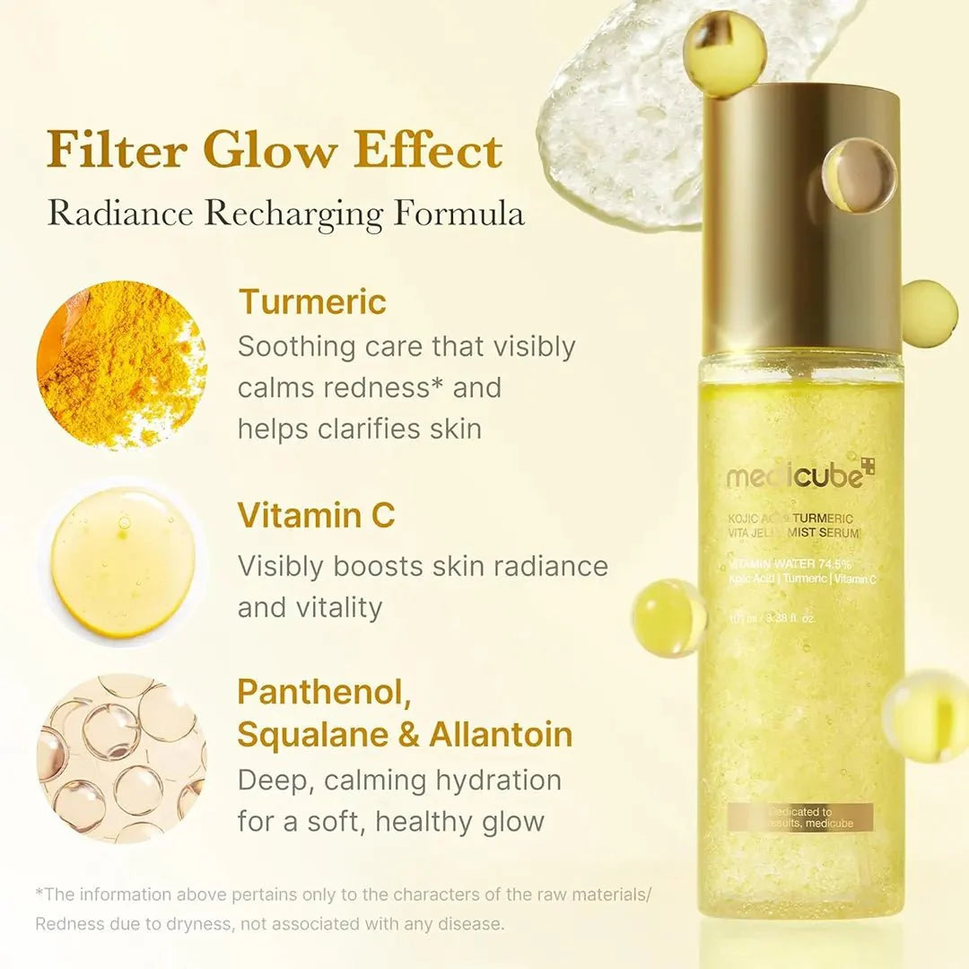 MEDICUBE JELLY MIST  KOJIC ACID TURMERIC SERUM
