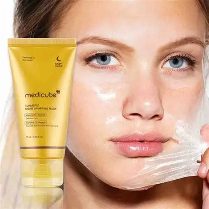 MEDICUBE KOJIC ACID TURMERIC NIGHT WRAPPING MASK – 75ML