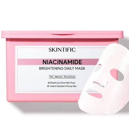 SKINTIFIC Niacinamide Brightening Daily Quick Mask 30 Sheets
SKINTIFIC Brightening Daily Sheet Mask
Niacinamide Brightening Face Mask
Hydrating Korean Style Sheet Mask
Daily Glow Sheet Mask