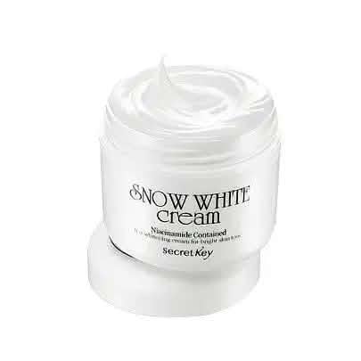 Secret Key Snow White Cream with Niacinamide in a White Jar for Brighter, More Even-Looking Skin