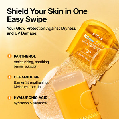 ANUA Invisible Glow Finish Sunscreen Stick SPF50 17.5g