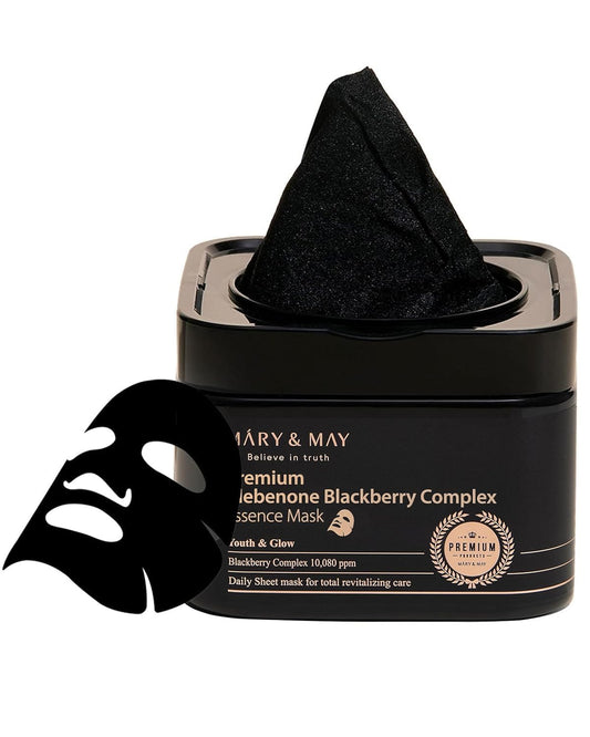 Mary & May Premium Idebenone Blackberry Complex Essence Mask (30 Sheets)