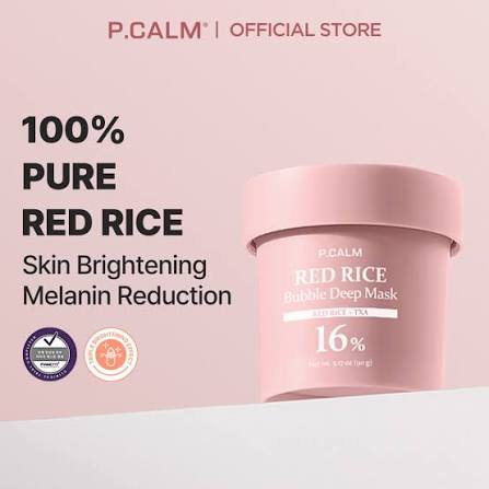 P.CALM RED RICE BUBBLE DEEP MASK 90G