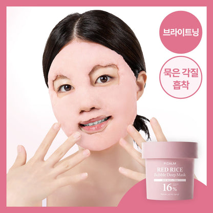 P.CALM RED RICE BUBBLE DEEP MASK 90G